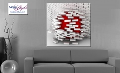 Obraz na szkle 3D WHITE & RED BRICK